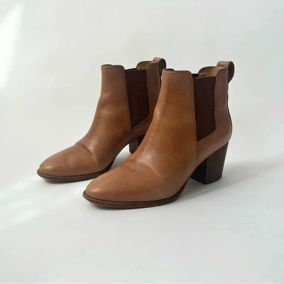 Madewell Shoes - Madewell Reagan Tan Genuine Leather Ankle Chelsea Booties Sz 8